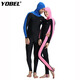 Men's and women's wetsuit one-piece long-sleeved full-body winter swimsuit snorkeling suit jellyfish suit sun protection suit aqua blue padless XL