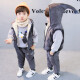 Punctuation Bear Korean Style Western Style Children's Sweater Three-piece Set Plus Velvet Thickened Baby Sports Suit Baby Casual Clothes Girls Jacket Boys Cardigan Hooded Outing Clothes Children's Clothes Spring Autumn Winter Small Cat Pink 110 Size Recommended Height 95-105cm