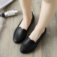 NightRain mother's shoes spring and autumn middle-aged and elderly leather shoes women's shoes elderly non-slip middle-aged soft soles comfortable grandma flat shoes black A829 women's shoes 38 standard size