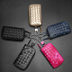 MENBOSON sheepskin braided car key bag for men's genuine leather car key cover for women's large capacity zipper key bag key chain royal blue buckle large size