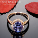 Ouzheni 3.02 carat tanzanite inlaid diamond ring 18K rose gold colored gemstones 7-10 working days for customization 18K rose gold needs to be customized