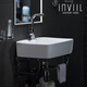 
INVIIL Mini wash basin small bathroom hanging basin balcony children's wash basin ceramic surface pool wall hanging corner CP with holes and bracket 4837+ basin faucet + accessories
