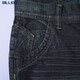 
BILLION pure cotton straight jeans men's autumn and winter thick style fit mid-waist fashion trendy retro casual pants 13067 dark blue thick style 38