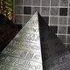 Creative ashtray large stainless steel with lid retro pyramid personality Nordic American living room bookcase rack office desk bar coffee table art ornaments large