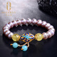 Ouchini Beeswax Bracelet Pearl Natural Amber Cloisonné Enamel Beeswax Bracelet Women's Round Beads Customized Now Wear and Made