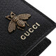 古驰（GUCCI）经典款男士对折牛皮钱包 古奇蜜蜂图案短款钱夹皮夹 时尚大牌男包 黑色【配礼盒】523664 尺寸：长11*宽3*高9cm