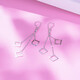 Yuan Shengfu's new PT950 premium three-line square platinum ear hooks, fashionable platinum earrings, earrings 2.97g
