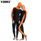 Men's and women's wetsuit one-piece long-sleeved full-body winter swimsuit snorkeling suit jellyfish suit sun protection suit aqua blue padless XL