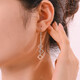 Yuan Shengfu's new PT950 premium three-line square platinum ear hooks, fashionable platinum earrings, earrings 2.97g