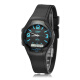 Casio (CASIO) watch digital pointer dual display student watch men's watch black disc black rubber belt AW-90H-2B