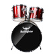 Bullfighter drum set for adults, beginners and children, professional graded jazz drum percussion instrument, burgundy 5 drums and 3 cymbals (upgraded oil-skin drum head)
