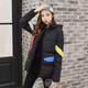 Jiayi Famous Korean Style Women's Thickened Casual Printed Short Hooded Cotton Jacket W4161 Blue XXL