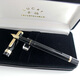 Immortal 698 transparente Demonstration Kolben 14K Gold Pen 004 Schwarzer Sechs-Window-Goldklamm 14K Gold Stift Nib 0,5 0,5 mm