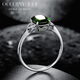 Ouchini Jewelry Diopside 18K rose gold ring for women Diamond green colored gemstone ring (7-10 working days for customization) White 18K gold Need to be customized