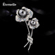 Eternelle French Eternal European and American Fashion Artificial Pearl Brooch Women's Brooch Brooch Scarf Button Birthday Gift Dark Gray Beads