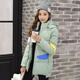 Jiayi Famous Korean Style Women's Thickened Casual Printed Short Hooded Cotton Jacket W4161 Blue XXL