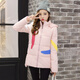 Jiayi Famous Korean Style Women's Thickened Casual Printed Short Hooded Cotton Jacket W4161 Blue XXL