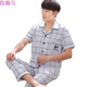
Meiweier authentic summer men's short-sleeved trousers pajamas men's summer pure cotton thin middle-aged plus size loose middle-aged and elderly daddy suit Y16852 M