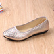 Yonghechun viejos zapatos de tela de tela Beijing para mujeres, zapatos bordados de diamantes de uñas, zapatos de trabajo de color negro ligero, zapatos para mujeres de moda, elegantes zapatos individuales para mujeres TJ17018 Número de oro ligero 37