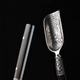 Jinge Damascus steel tea spoon pattern steel solid wood handle tea spoon tea tea shovel tea ceremony accessories six gentlemen Damascus purple sandalwood handle tea spoon