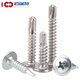 304 stainless steel large flat head self-drilling screws 410 round head dovetail self-drilling screws with pad ISO15483 carbon steel material M4.2*13 100 pieces