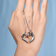 Pt.Charm platinum pendant for men and women pt950 platinum couple wolf tooth two-in-one heart-shaped pendant New Year's Valentine's Day gift in stock women's 5.8-5.9g with silver necklace