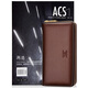 Sept Wolves Men's Mands Mands Mands grande capacité à double fermeture à fermeture éclair à glissière supérieure de vache monnaie en cuir en cuir en cuir