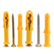 Fish-type plastic expansion tube, plastic wall plug, expansion plug, rubber plug, anchor bolt, small yellow croaker expansion screw screw 6/8/10mm M6*40 30 sets with stainless steel countersunk head self-tapping