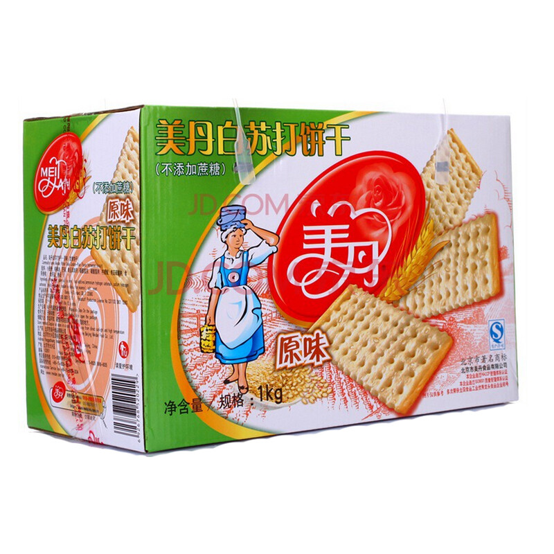 休闲食品 饼干蛋糕 格力高(glico) 美丹无糖白苏打饼1000g 原味