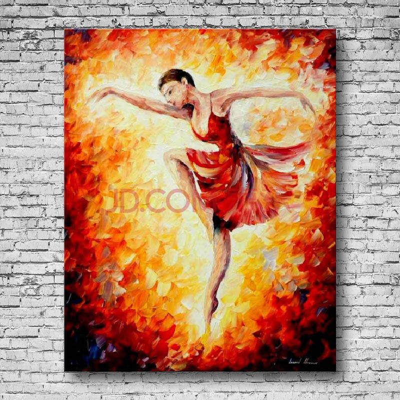 芭蕾舞者 纯手绘油画 刀画 客厅玄关书房办公室 抽象人物装饰画 无框