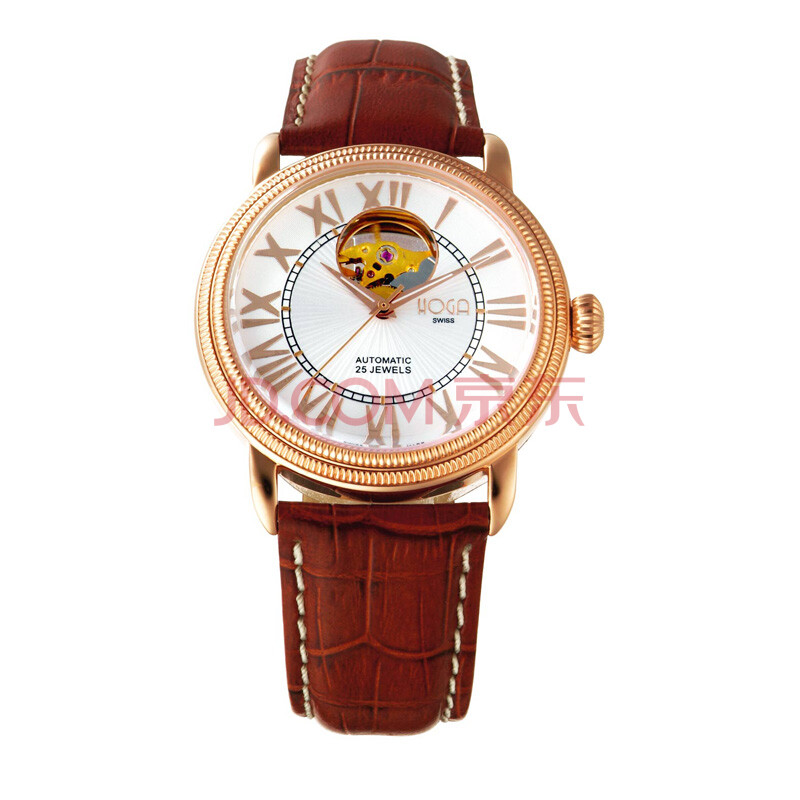 皇爵hoga瑞士原装皇家心跳透视镂空自动机械防水男表hg003dg 白色