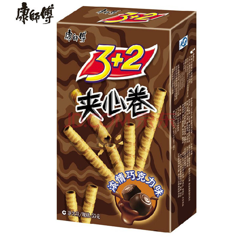 康师傅3 2夹心卷 55g x 巧克力味 1盒