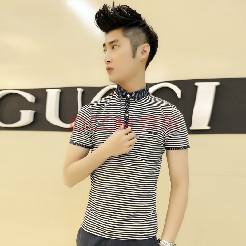 00 酷榜borncool 2014新款polo衫 男 短袖时尚休闲撞色双领珠地长袖