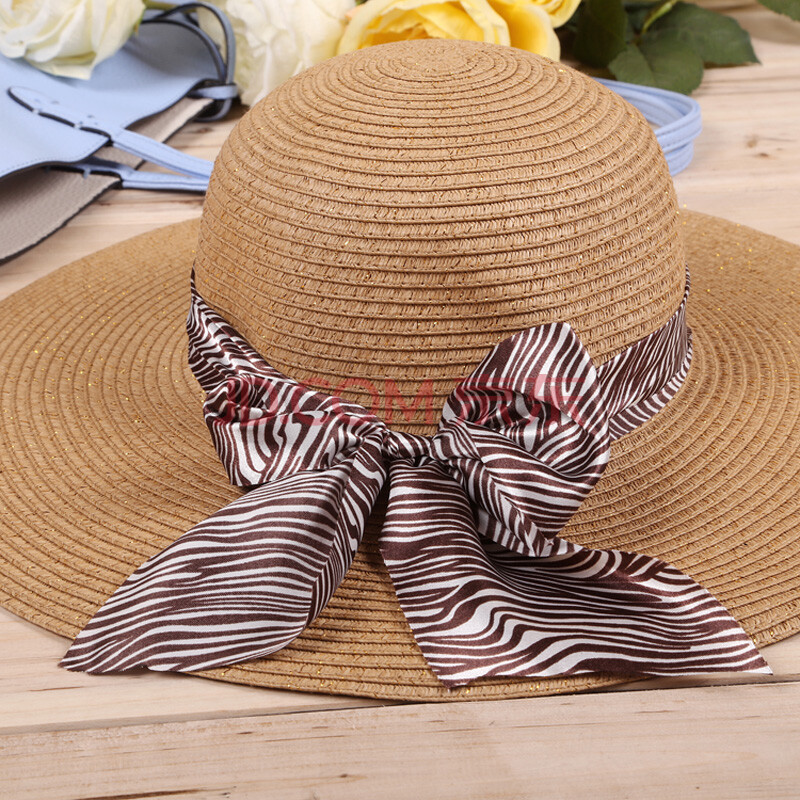 女士太阳帽 夏季大檐圆顶太阳帽 户外休闲防晒遮阳帽韩版高档帽子