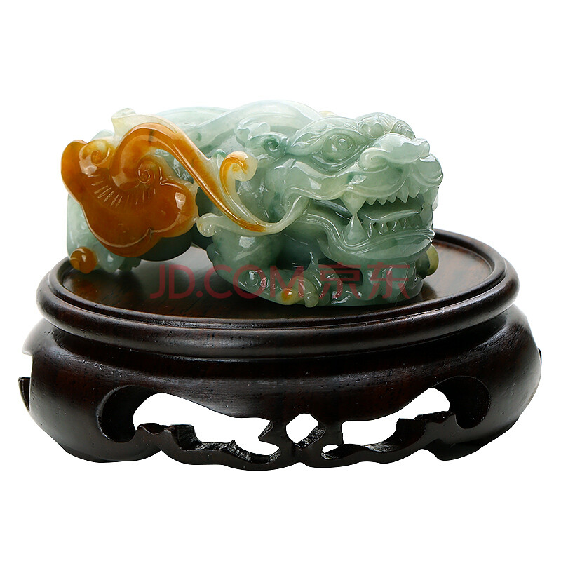 荔尚珠宝 天然正品缅甸翡翠摆件 精雕黄翡如意貔貅摆件 客厅摆件 已售