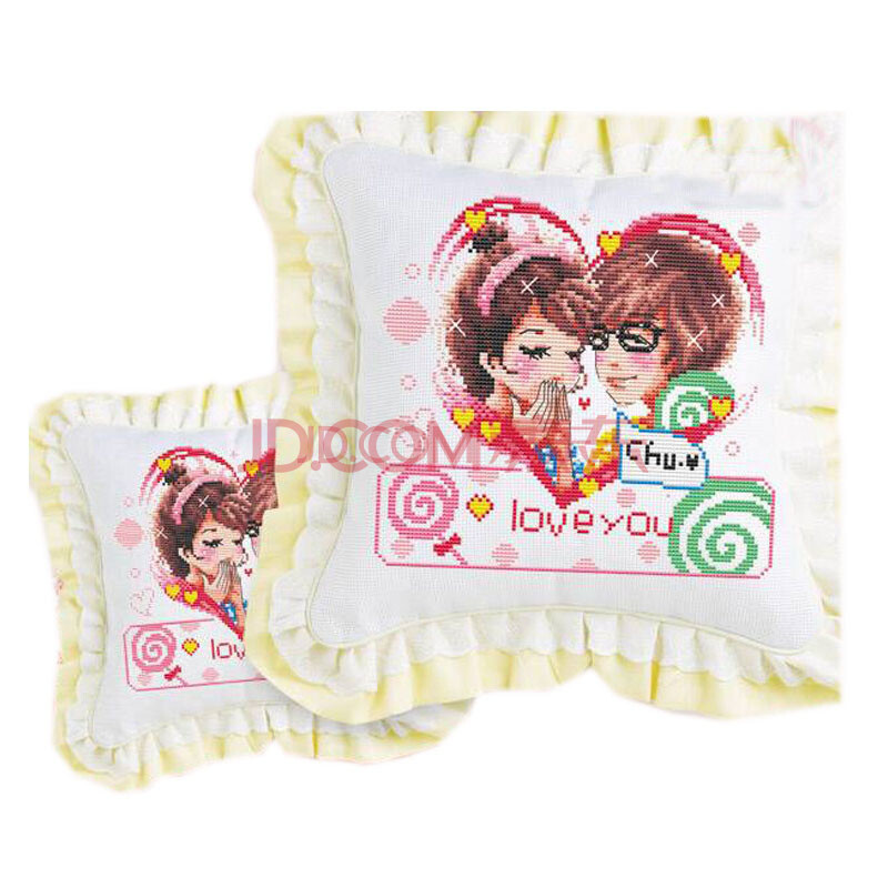 华庭丽娜十字绣 正品特价 礼物 2012新款(方枕)11002 甜蜜恋人
