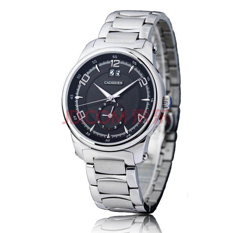 卡迪森cadisen手表男士手表商务手表石英表c-7052g黑面钢带 黑面钢带