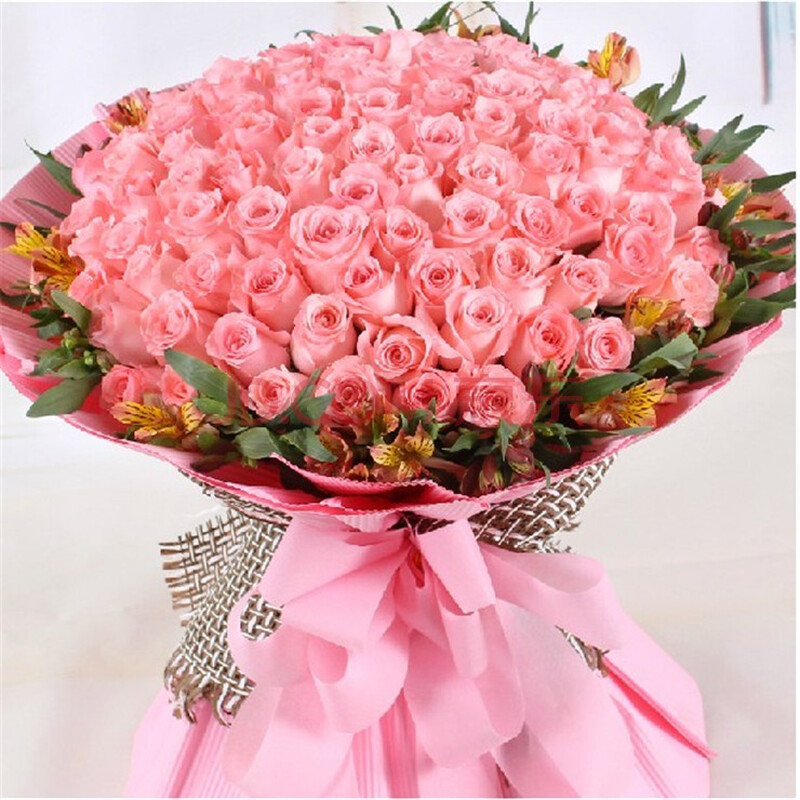 爱的印记 鲜花 99朵昆明粉玫瑰