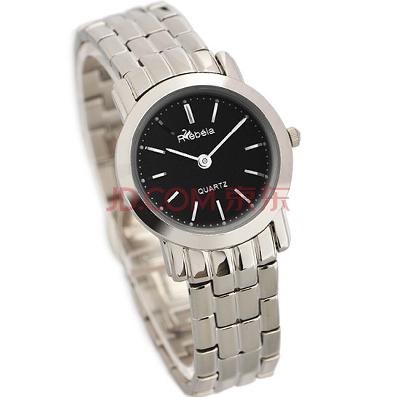 瑞贝拉(rebela)钢带女表 白金女表 超薄蓝宝石时装表 休闲商务手表