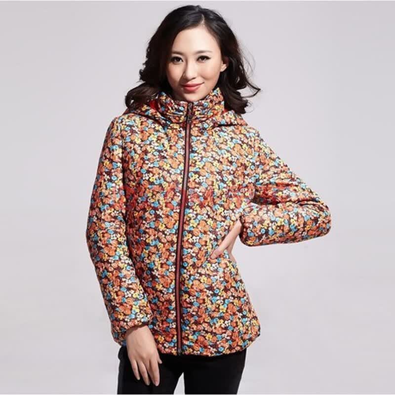 红迪丝 2012秋冬新款糖果色可拆卸帽中长款棉服妈妈装外套中年女装