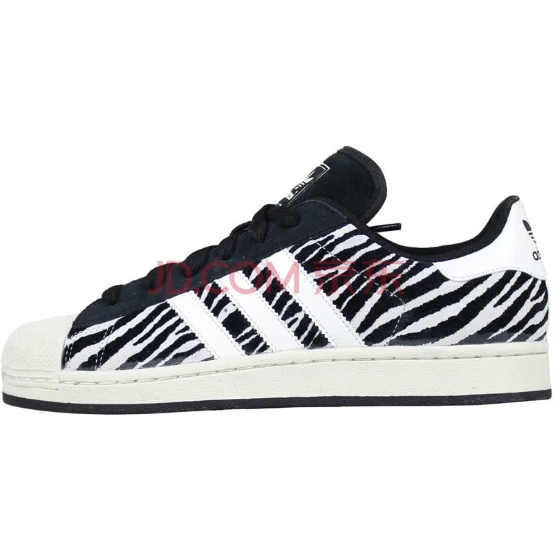 adidas阿迪达斯三叶草男鞋低帮斑马纹潮流休闲板鞋 g63436 黑色 40