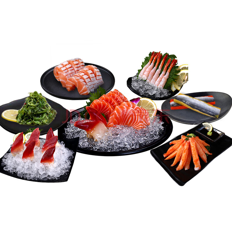 刺身拼盘 冰鲜三文鱼刺身中段拼盘 鱼腩拼盘套餐 日式料理 升级版