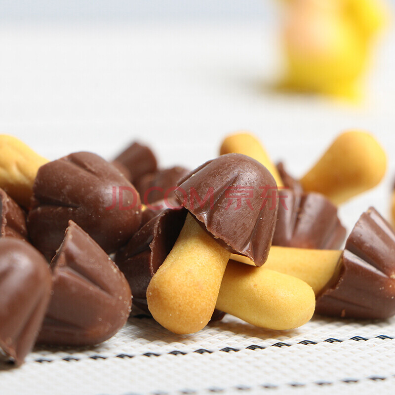 好丽友蘑古力饼干48g*6盒整箱批发草莓味牛奶巧克力味散装蘑菇力 草莓