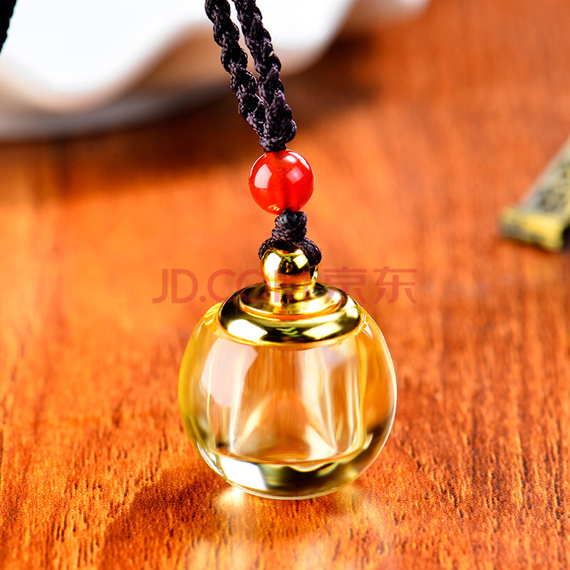水晶瓶空心吊坠可打开能装东西装符楞严咒男女舍利嘎乌瓶项链 黄色