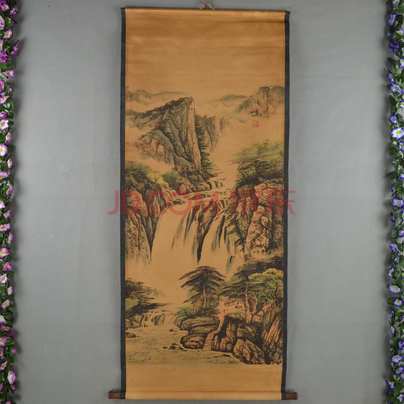 新品仿古国画古画字画名人山水画中堂画带卷轴已装裱吕纪新山水画