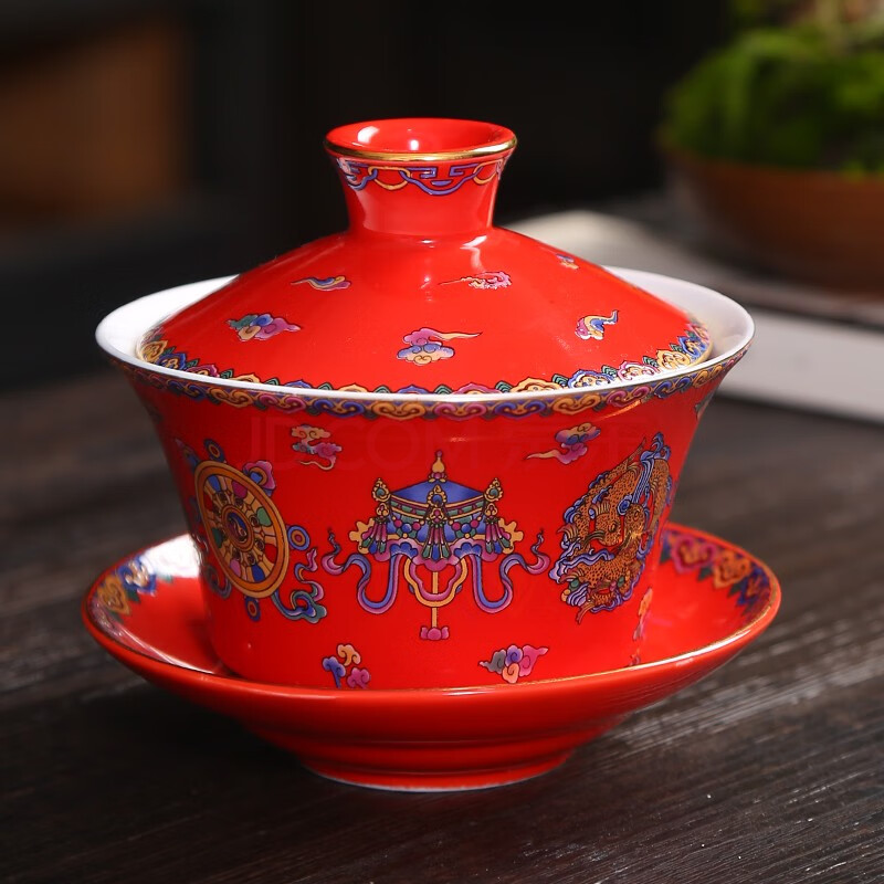 八宝盖碗红色300ml【图片 价格 品牌 报价】-京东