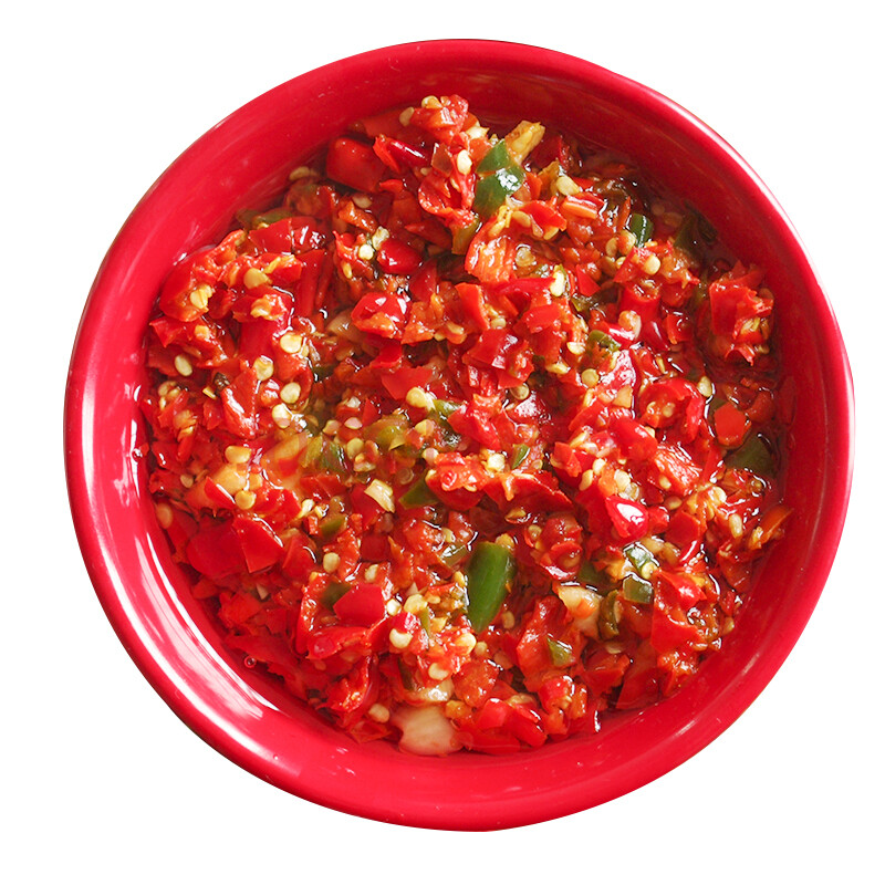 湖南剁辣椒酱2瓶装 农家自制纯手工特辣蒜蓉香辣剁椒酱辣下饭菜800g