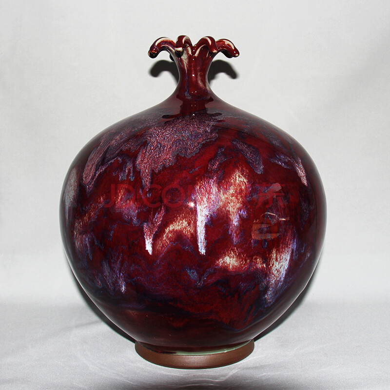 钧瓷《石榴瓶》手拉坯窑变精品 国大师杨志 杨志钧窑出品