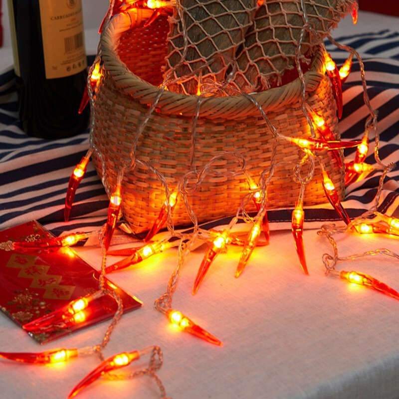 灯笼灯串小挂件过年阳台布置2020新年装饰家用led小灯串 小红椒彩灯(3