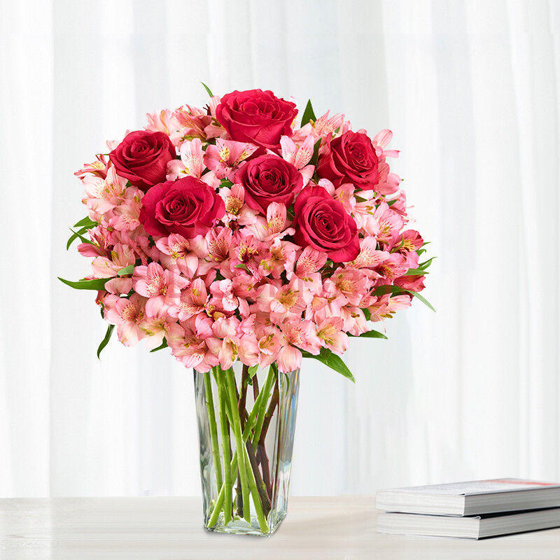 简值了 粉色水仙百合鲜花速递定制母亲节礼物生日礼物送女生云南鲜花